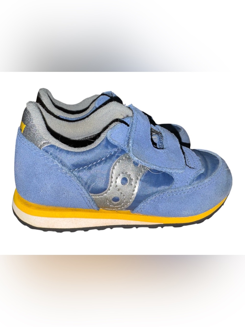 Kids Saucony Light Blue Velcro Athletic Shoes 8 m